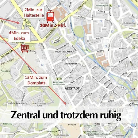 Apartment Helle 80m2 Maisonette Mit Tollem Balkon Ins Gruene, Kingsize Bett, Smart-tv - Nur Ein Kurzer Spaziergang In Altstadt Und Zum Domplatz - Kostenlose Parkplaetze In Den Umliegenden Strassen - Ausgewaehlte Empfehlungen Fuer Inklusive *
